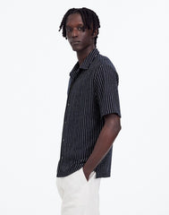 Textured Camp Collar Shirt DEEP INDIGO