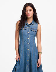 Pleated Midi Shirtdress in Billings Wash: Airy Denim Edition BILLINGS WASH