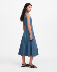 Pleated Midi Shirtdress in Billings Wash: Airy Denim Edition BILLINGS WASH