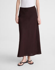 Maxi Slip Skirt in Linen COCOA