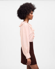 Pleated Linen Mini Skirt CHOCOLATE RAISIN