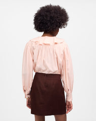 Pleated Linen Mini Skirt CHOCOLATE RAISIN
