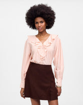 Pleated Linen Mini Skirt CHOCOLATE RAISIN