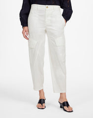 The Barrel-Leg Utility Pant in Garment-Dyed Twill WHITE