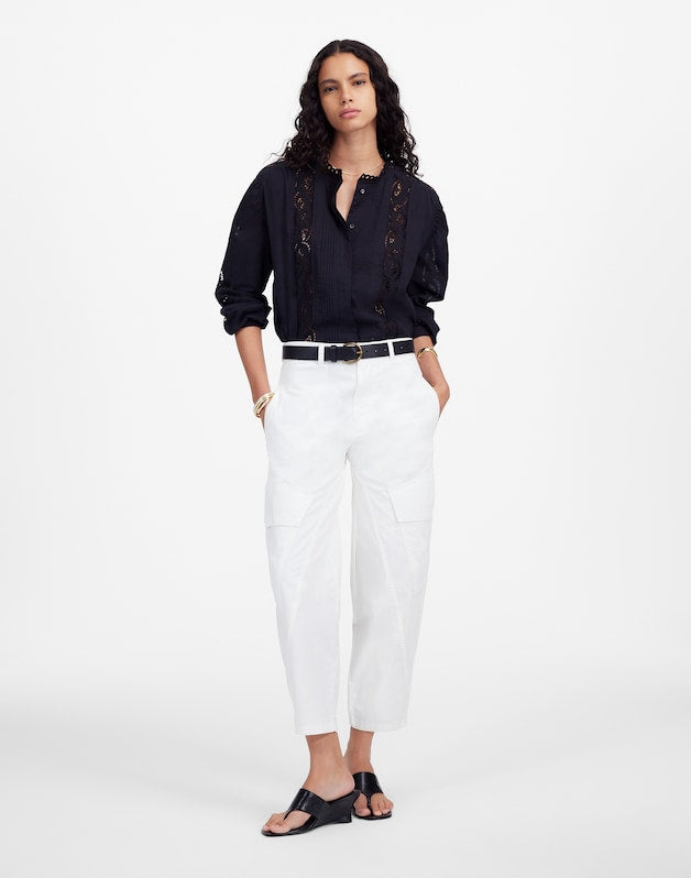 The Barrel-Leg Utility Pant in Garment-Dyed Twill WHITE