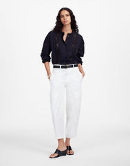 The Barrel-Leg Utility Pant in Garment-Dyed Twill WHITE