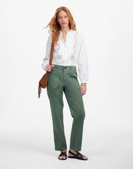 The Taper-Leg Utility Pant in Garment-Dyed Twill GREEN