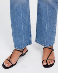 The Maycie Asymmetric T-Strap Sandal TRUE BLACK