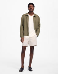 Linen Zip-Front Shirt Jacket PRESSED SAGE
