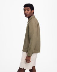 Linen Zip-Front Shirt Jacket PRESSED SAGE