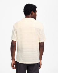 Jacquard-Knit Short-Sleeve Button-Up Shirt ANTIQUE CREAM