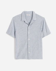The Textured Knit Camp-Collar Shirt FEATHER BLUE