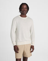 Crewneck Sweater in Lightweight Cotton-Linen Blend SALT