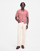 Diamond Pointelle-Stitch Sweater Polo WEATHERED BERRY
