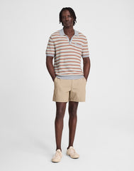 Three-Button Sweater Polo in Cotton-Linen Blend SOLSTICE