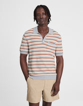 Three-Button Sweater Polo in Cotton-Linen Blend SOLSTICE