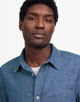 Chambray Button-Up Shirt in Cotton-Linen Blend LORENA WASH