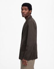 Unstructured Blazer in Cotton-Linen Blend SOFT CHARCOAL