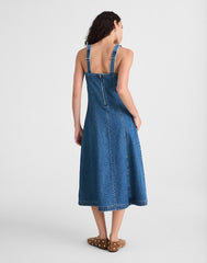 Denim Scoopneck Midi Dress CAMBY WASH