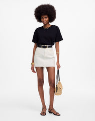 Raw-Hem Mini Skirt in Pure White PURE WHITE