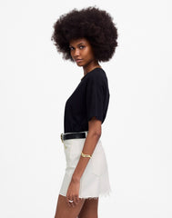 Raw-Hem Mini Skirt in Pure White PURE WHITE