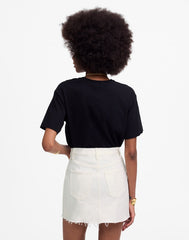 Raw-Hem Mini Skirt in Pure White PURE WHITE