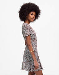 Button-Front Mini Dress in Floral ADELAIDE FLORAL HENNA