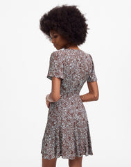 Button-Front Mini Dress in Floral ADELAIDE FLORAL HENNA