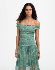 Smocked Off-Shoulder Dress in Floral DAPHNE FLORAL