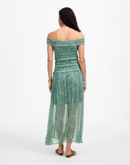 Smocked Off-Shoulder Dress in Floral DAPHNE FLORAL