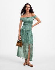 Smocked Off-Shoulder Dress in Floral DAPHNE FLORAL