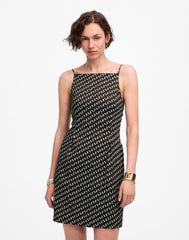High-Neck Mini Dress in Dot SOFT CHARCOAL