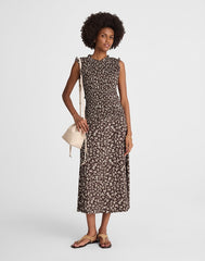 Smocked Sleeveless Midi Dress CARISSA PRINT