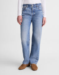 Pieced Barrel-Leg Jeans in Rockcastle Wash ROCKCASTLE WASH