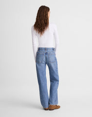 Pieced Barrel-Leg Jeans in Rockcastle Wash ROCKCASTLE WASH