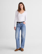 Pieced Barrel-Leg Jeans in Rockcastle Wash ROCKCASTLE WASH