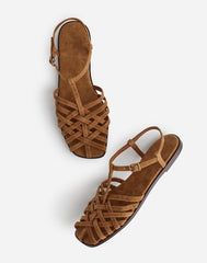 The Milano Fisherman Sandal in Suede CUMIN