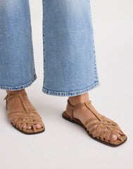 The Milano Fisherman Sandal in Suede CUMIN
