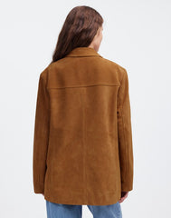 Long Chore Blazer in Suede AGED COGNAC