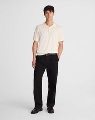 Heathered Three-Button Sweater Polo VINTAGE IVORY