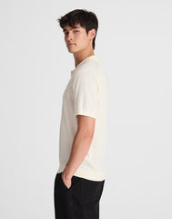 Heathered Three-Button Sweater Polo VINTAGE IVORY