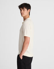 Heathered Three-Button Sweater Polo VINTAGE IVORY