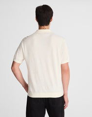 Heathered Three-Button Sweater Polo VINTAGE IVORY