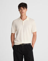 Heathered Three-Button Sweater Polo VINTAGE IVORY