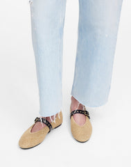 The Remy Mary Jane Flat in Straw NATURAL MULTI