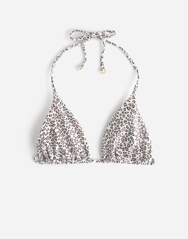Zulu & Zephyr Micro Leopard Halter Bikini Top MICRO LEOPARD