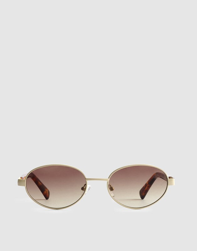 Wire Frame Oval Sunglasses WHITE
