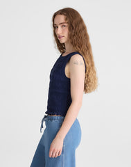 Smocked Boatneck Tank CLASSIC INDIGO