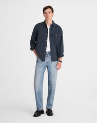 Indigo-Dyed Stripe Work Shirt INDIGO STRIPE