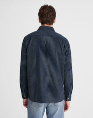 Indigo-Dyed Stripe Work Shirt INDIGO STRIPE